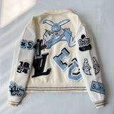 Jaqueta Louis Vuitton Varsity Multipatches Mix Leather